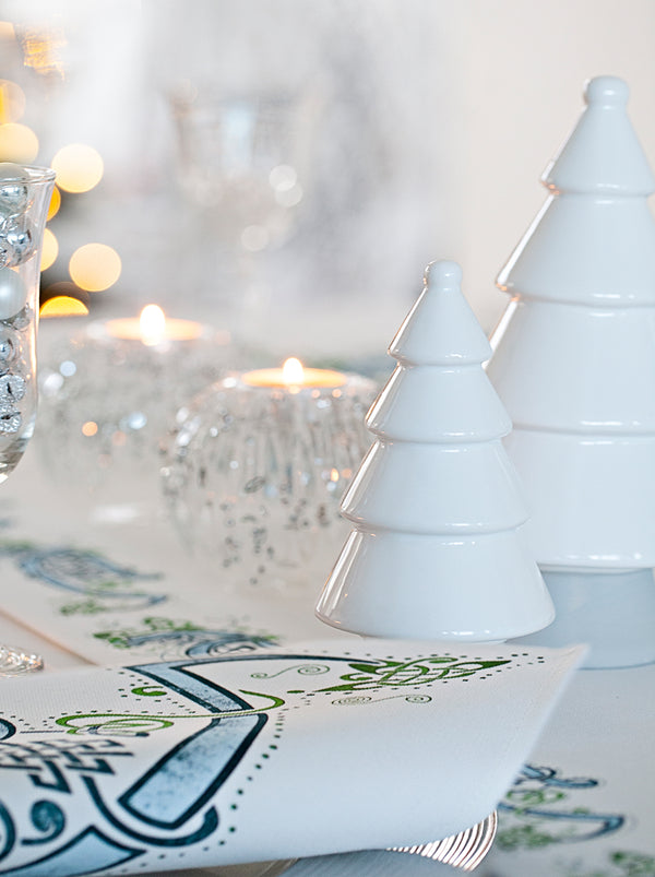 Digital eco-print. Luxury table top setting for festive season. Part of our festive Irish heritage collection.