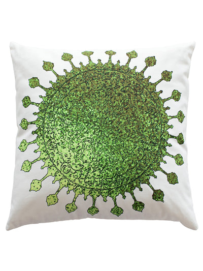 Sun shines from this gorgeous Cushion Cover Sun in green shades. Handmade drawing with the Spring filling colour set.