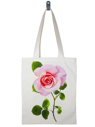 Shop or just make a statement. A beautiful light weight but strong tote bag with Pink Rose digital print in three different designs. Pink Rose motif one.